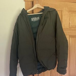 REI men’s Stormhenge 850-fill-power goose down waterproof puffy jacket.